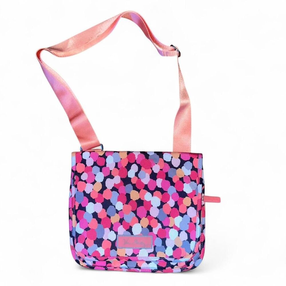 Vera Bradley Women's Peach Pink Multicolored Dots Canvas Crossbody Bag